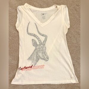 GAP Cream Tank Top with Antelope Graphic